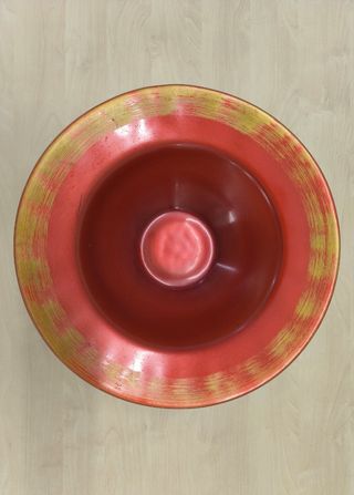 Centro de mesa cristal rojo y dorado