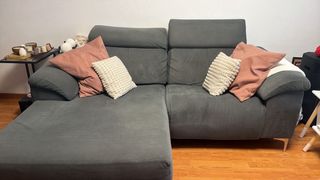 Chaise longue gris tela