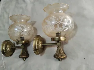 Lámparas de pared vintage cristal y metal