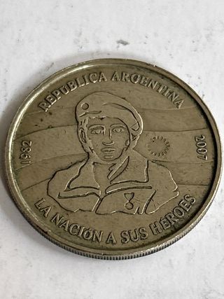 Moneda 2 Pesos Argentina Islas Malvinas 1982