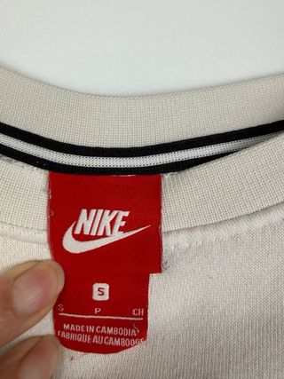 Sudadera Nike blanca logo grande S mujer