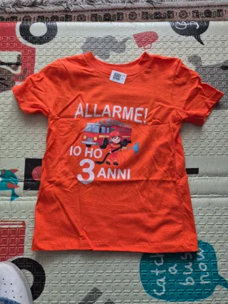 Maglietta bimbo 3 anni vigile del fuoco