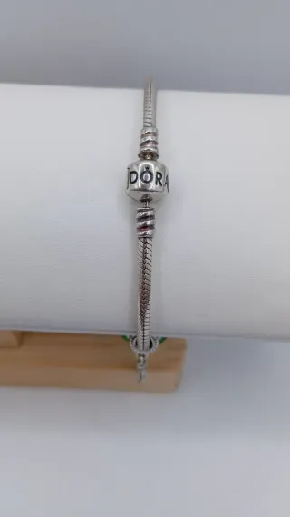 Pulsera Pandora Plata con Charm Verde