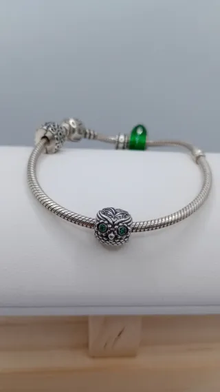Pulsera Pandora Plata con Charm Verde