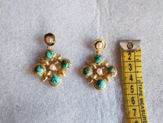 Pendientes con Turquesas y Perlas