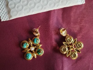 Pendientes con Turquesas y Perlas
