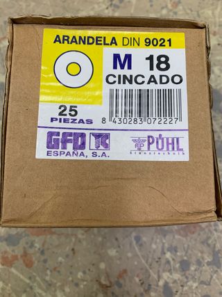 Arandela DIN 9021 M18 Cincada (25 uds)