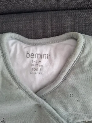 Saco dormir bebé Bemini. TOG 3, 50-70 cm, 1-4 mes