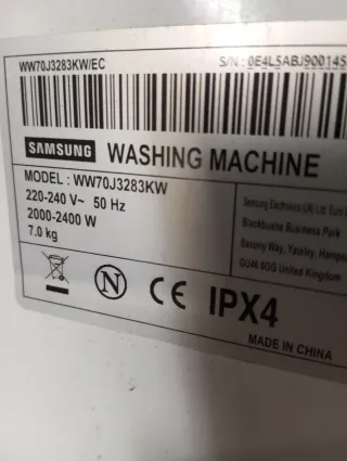 Placa lavadora Samsung WW70J3283KW