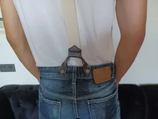 Pantalones Vaqueros Hombre Azules con Tirantes