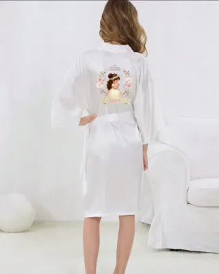 Bata de Comunión Blanca con Dibujo