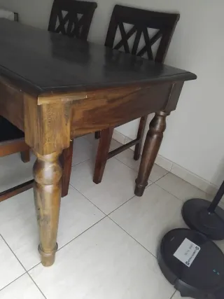 Mesa/ taula y 4 Sillas/ Cadires Rústico Colonial M