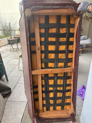 Sofá Marrón Piel Estilo Mid Century