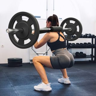 Barra de Sentadillas de Seguridad, Barra de Sentadillas de 700 LBS, Accesorio de Barra de Sentadillas de Seguridad con Almohadillas para Hombros y Brazos, Barra de Peso de 28 mm de Diámetro, Ideal...