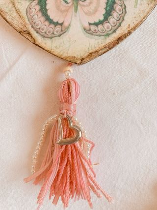 Cuore Decorativo Farfalla e Rose shabby chic