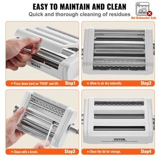 Accesorio de Pasta para Batidora de Pie KitchenAid, Juego de Cortador de Pasta de Acero Inoxidable 3 EN 1 que Incluye Rodillo de Pasta, Cortador de Espagueti y Fettuccine, Máquina de Pasta con 8 N...