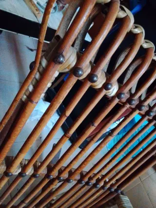 Sedia a Dondolo in Rattan e Legno