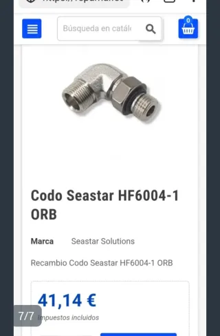 Racores Seastar/Seafirst Dirección Hidráulica