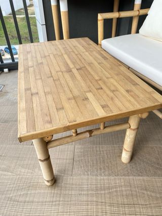 Conjunto Terraza Bambú Sofá y Mesa