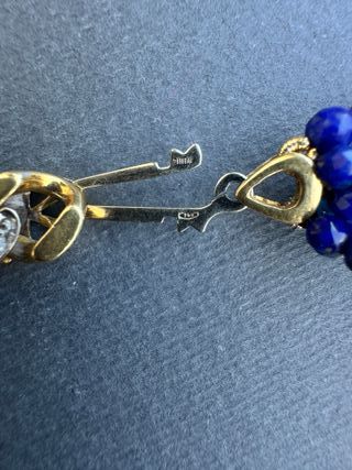 Collana lapislazzuli neolite oro 18 kt diamanti