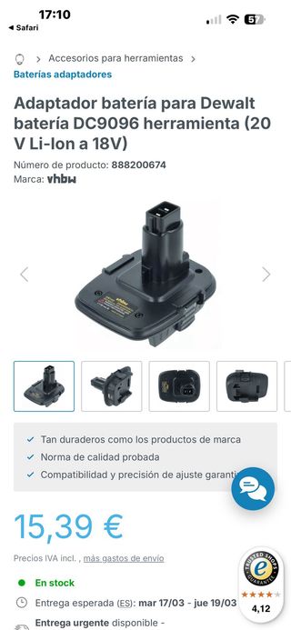 Adaptador Batería 18V a 12V