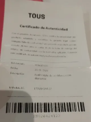 Anillo Tous Oro 18k Diamantes Ajustable