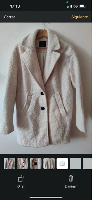 Abrigo Bershka bouclé beige