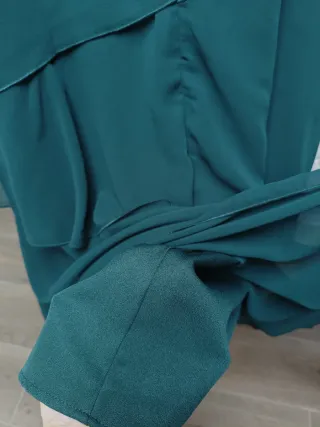 Vestido verde largo encaje