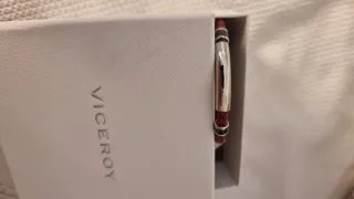 Pulsera Viceroy Caballero Cuero Rojo y Plata