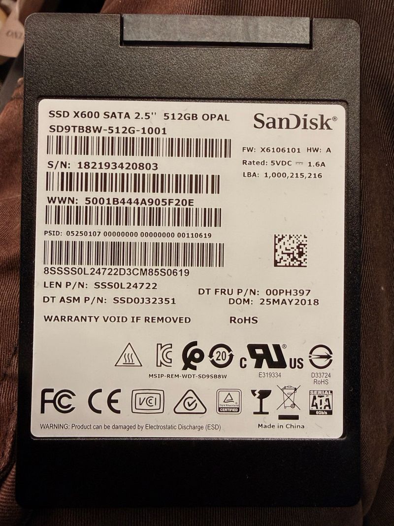 Disco Duro SSD SanDisk X600 512GB SATA 2.5 OPAL