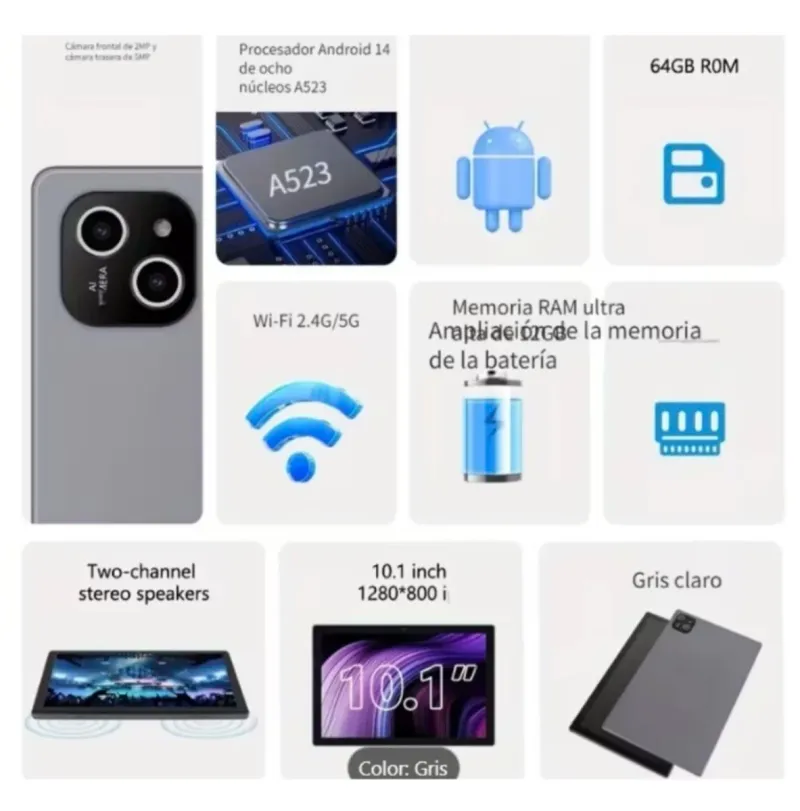 Tablet ATMPC IT-801B Gris afbeelding 5