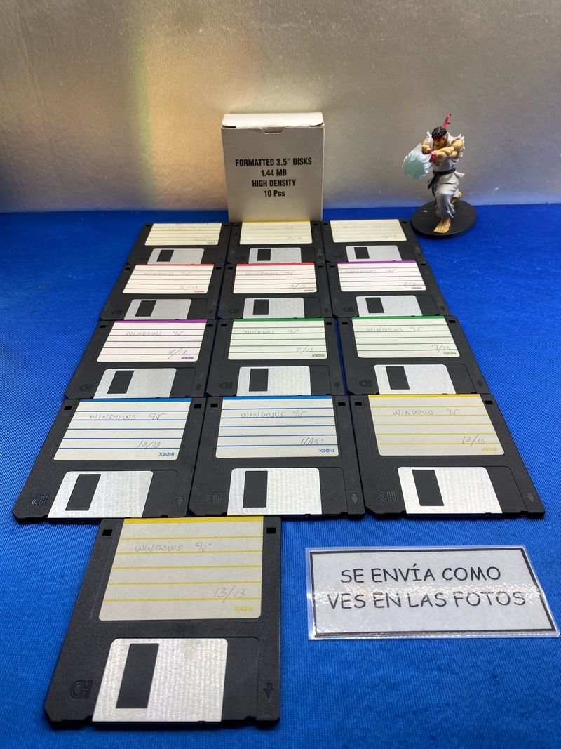 X13 DISQUETES FLOPPY DISK 3,5 PC WINDOWS 95