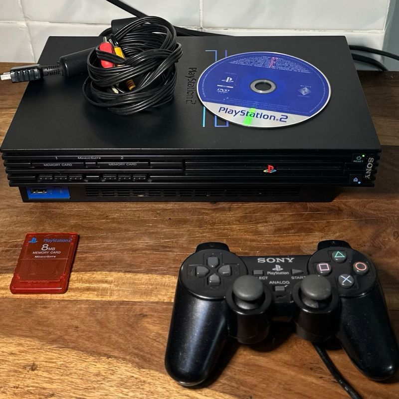PlayStation 2 Fat Negra Completa afbeelding 2