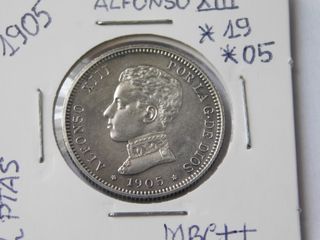 2 Pesetas Plata Alfonso XIII 1905