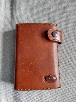 Cartera/monedero de cuero marrón