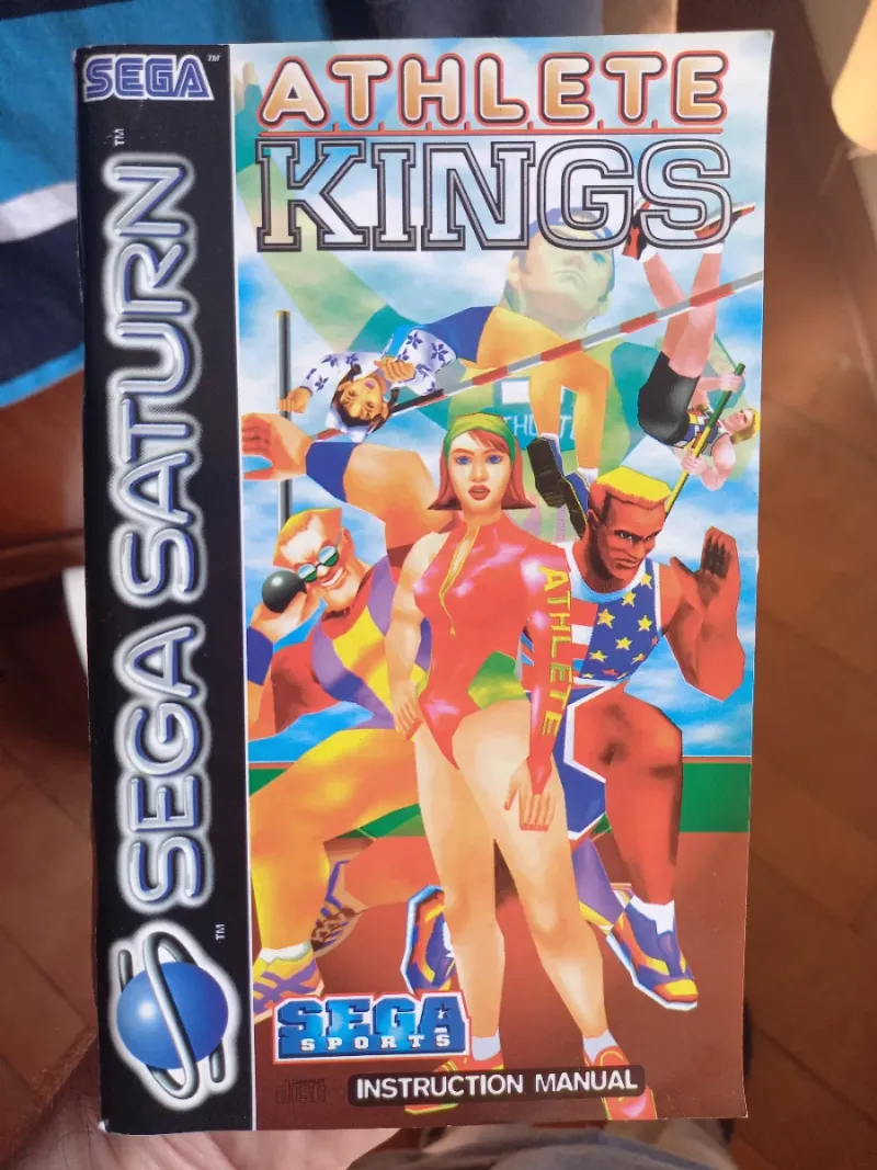 Libro de instrucciones multilingüe Athlete Kings para Sega Saturn