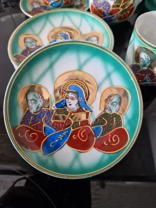 Juego de té japonés vintage EIHO porcelana pintada
