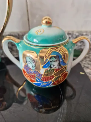 Juego de té japonés vintage EIHO porcelana pintada