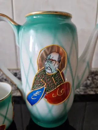 Juego de té japonés vintage EIHO porcelana pintada