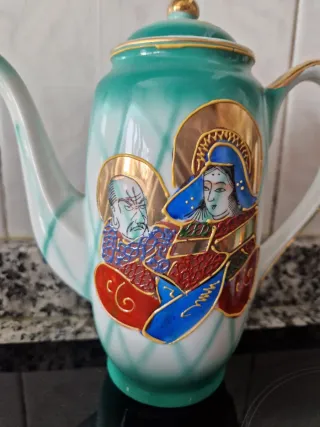 Juego de té japonés vintage EIHO porcelana pintada