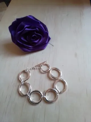 Pulsera eslabones círculos plata