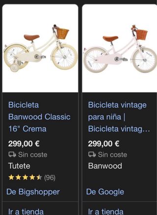Bicicleta Banwood Crema con Cesta