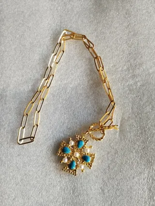 Collar con Turquesas y Perlas cultivadas