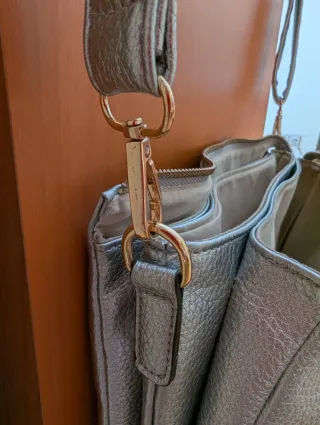 Bolso bandolera plateado