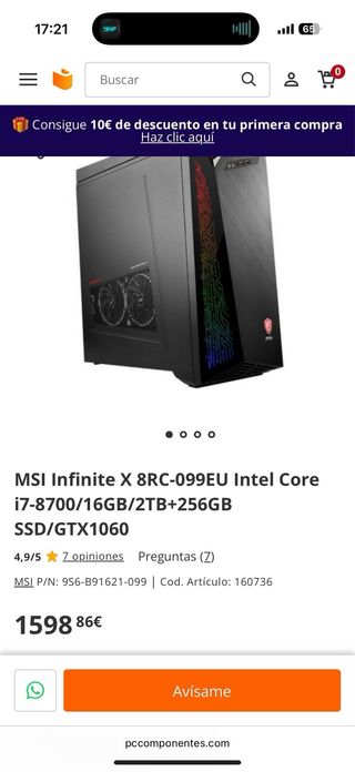 Ordenador Gaming MSI Infinite X
