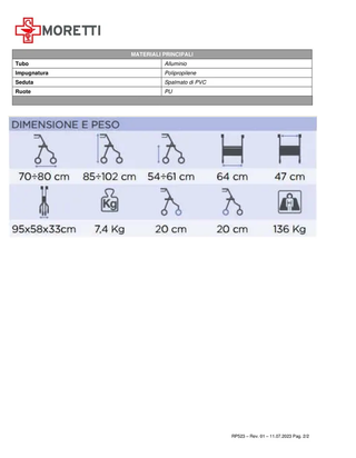 Deambulatore Rollator Mopedia Ultralight Galatea
