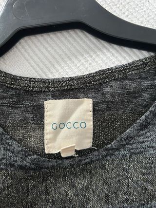 Camiseta GOCCO brillos dorados y grises