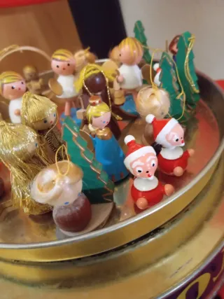 Figuras Navidad Madera Goula Años 70