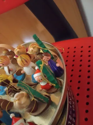 Figuras Navidad Madera Goula Años 70