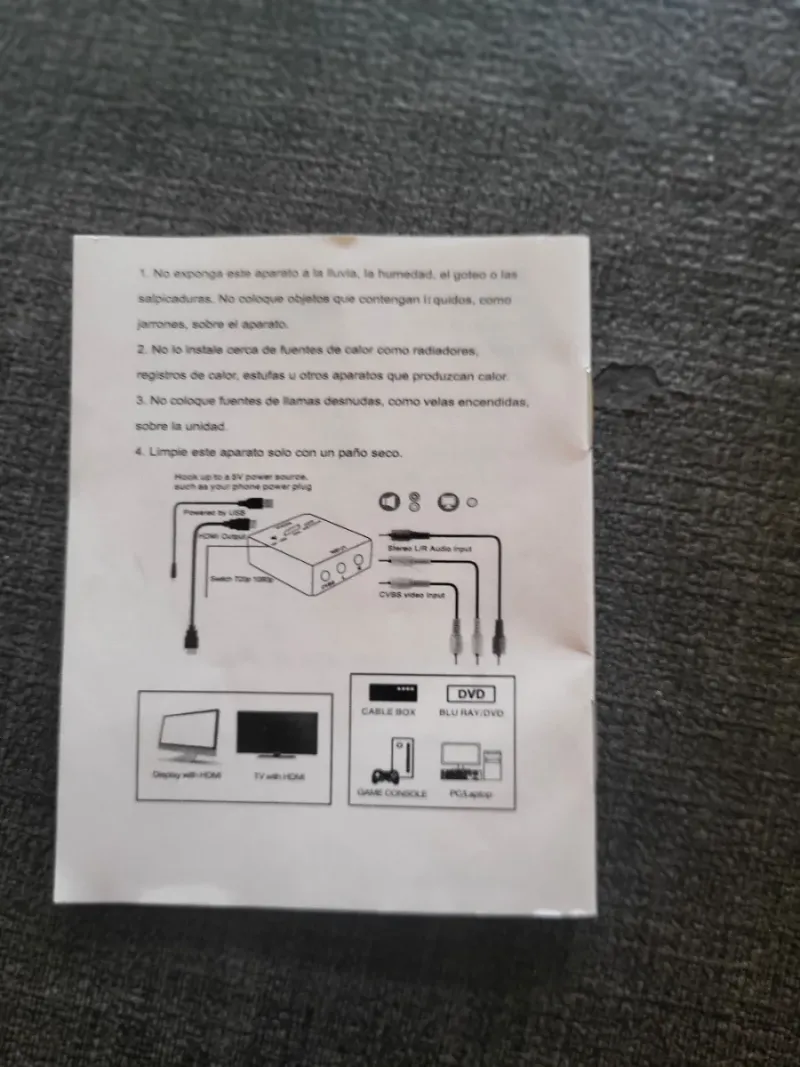 Convertidor AMANKA AV a HDMI + Cables afbeelding 3